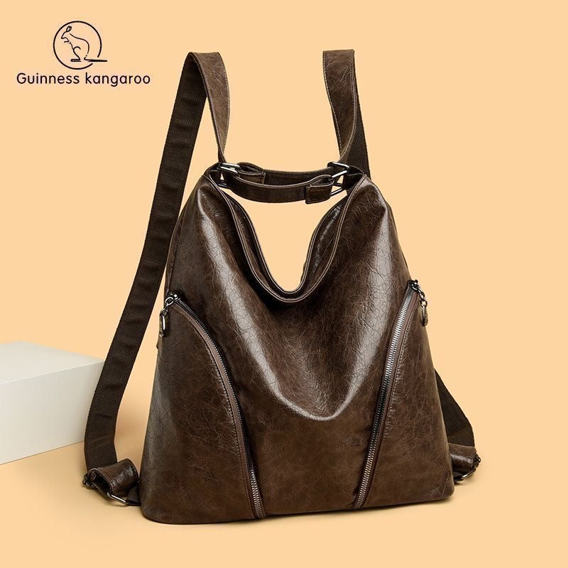 PU Leather Hobo Bag Handbag Backpack Purse for Women Multipurpose Large Ladies Shoulder Bag(Black)