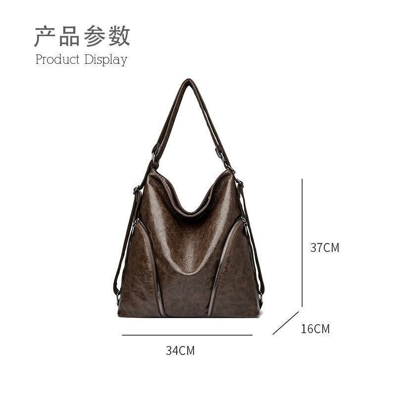 PU Leather Hobo Bag Handbag Backpack Purse for Women Multipurpose Large Ladies Shoulder Bag(Black)