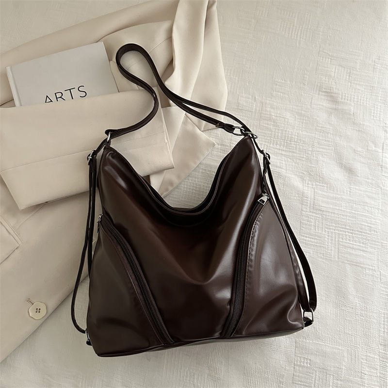 PU Leather Hobo Bag Handbag Backpack Purse for Women Multipurpose Large Ladies Shoulder Bag(Black)